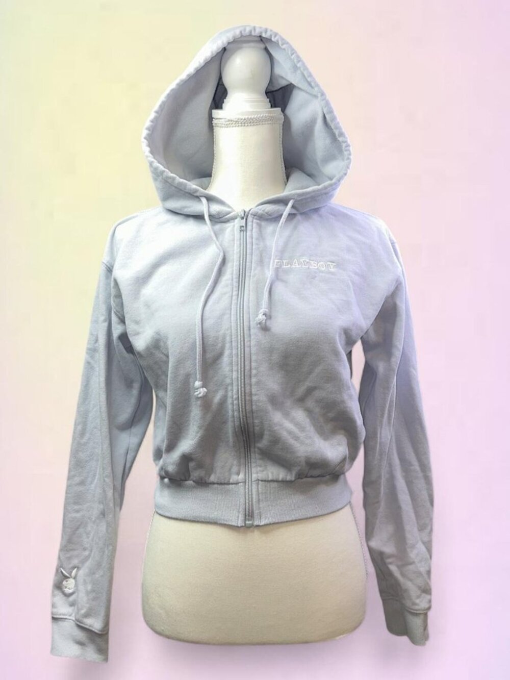 Playboy Cropped Zip Up Hoodie size XS